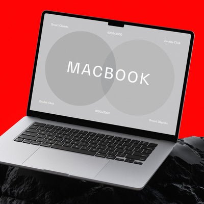 Macbook Air On Stone Mockup