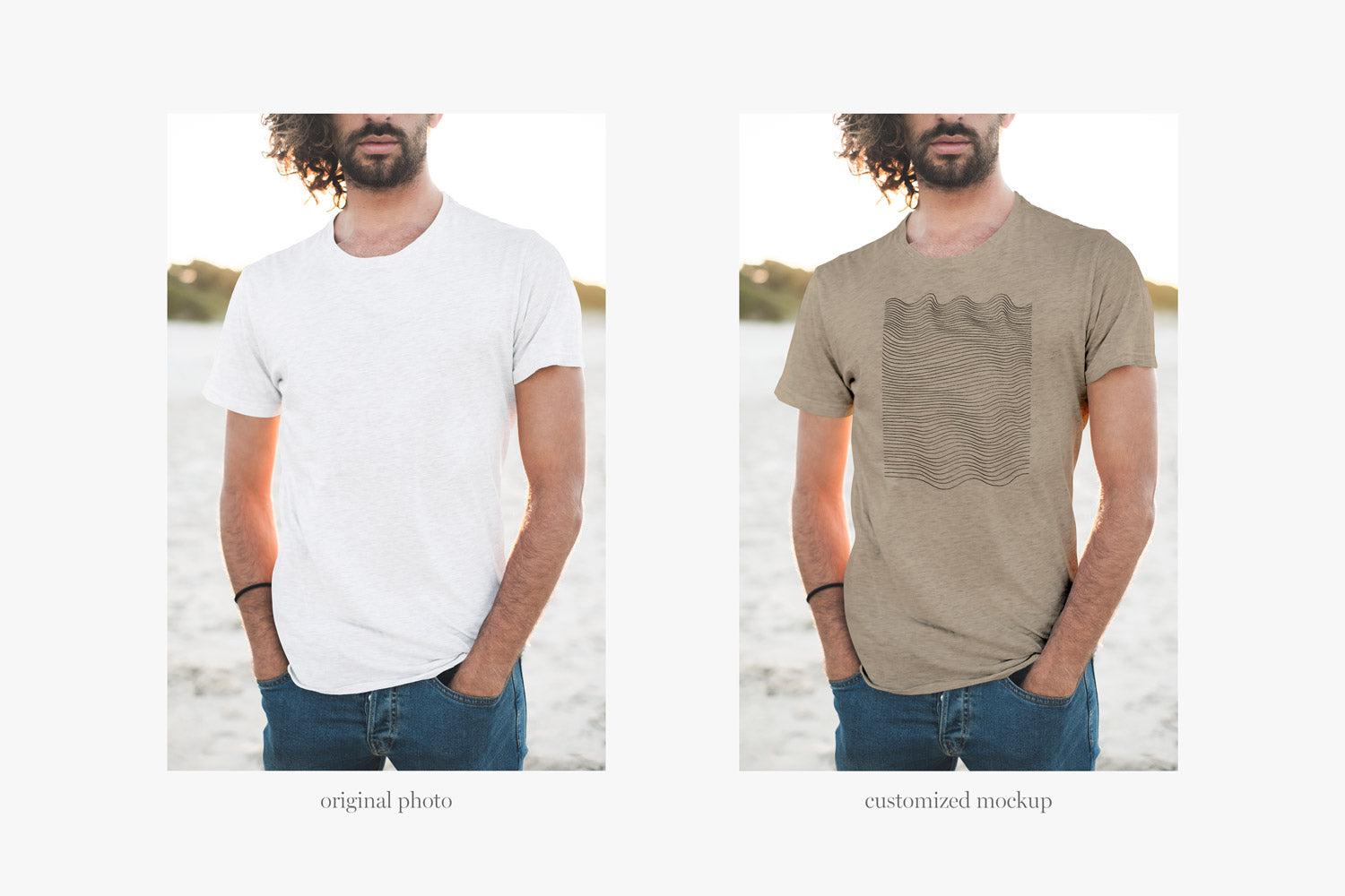 Male Ocean T-Shirt Mockup