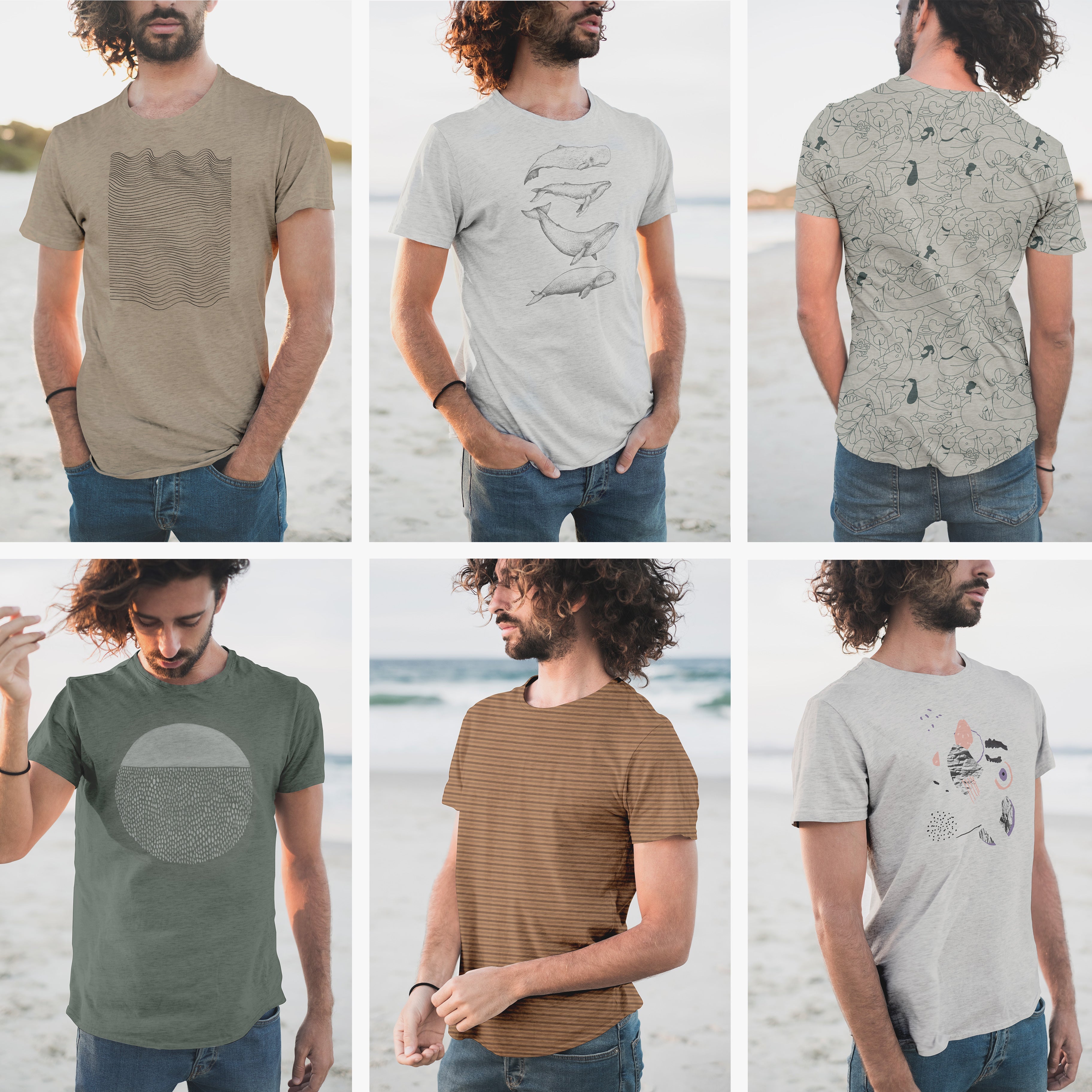 Male Ocean T-Shirt Mockup