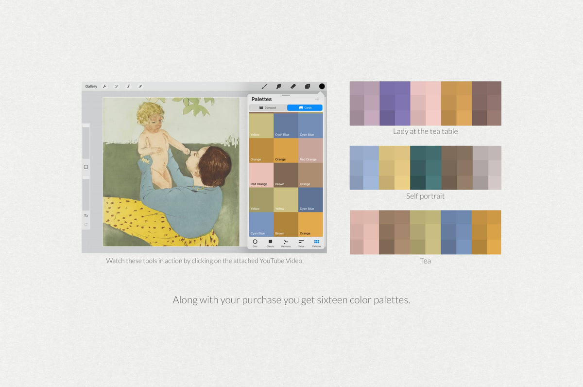 Mary Cassatt Procreate Brushes & Color Palettes by Digi Life