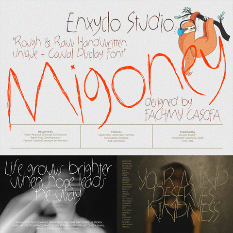 MIGONEY – Raw Handwritten Font