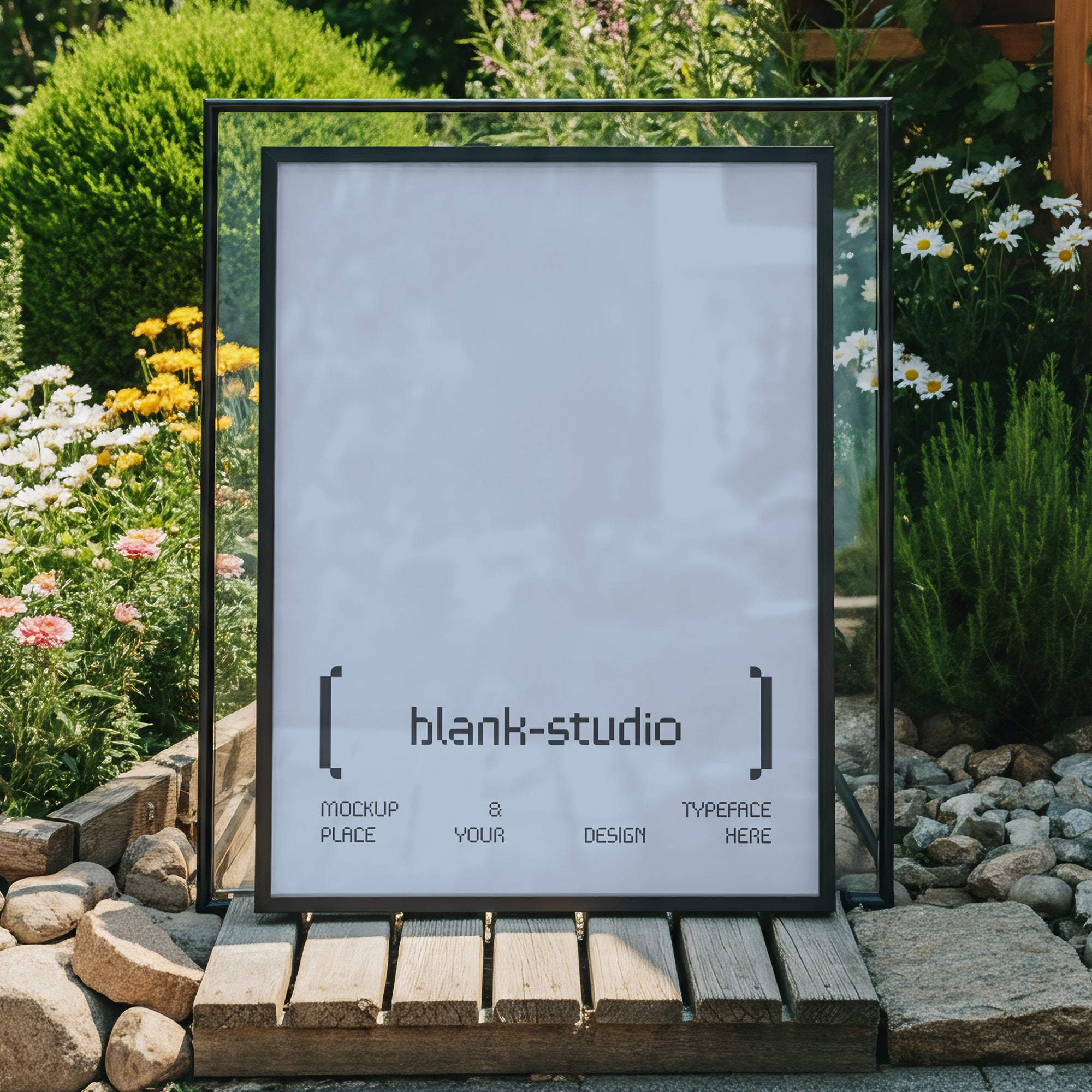 Mockup Outdoor Poster in The Garden