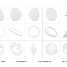Modern White 3D Shapes