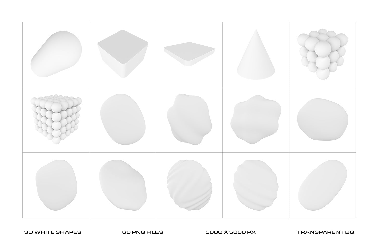 Modern White 3D Shapes