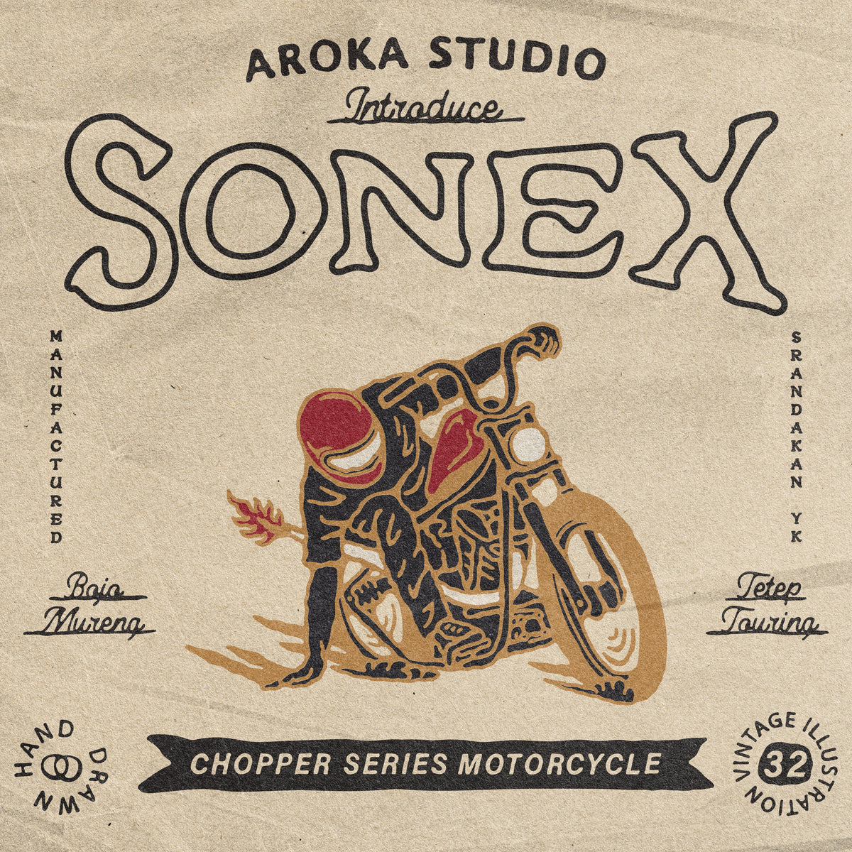 Motorcycle Chopper Illustration by AROKA TRUE INDEPENDENT STUDIO