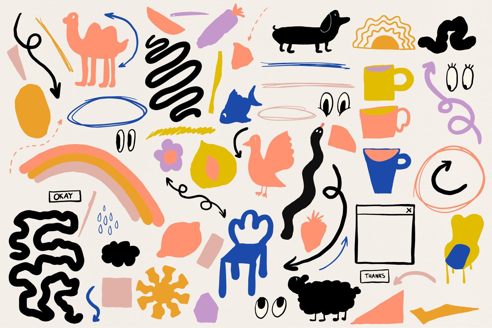 Naive Art Clipart + Posters