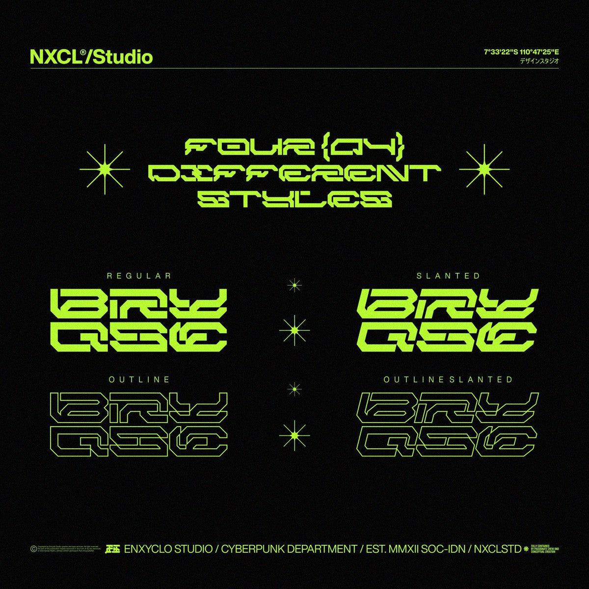 NCL BRAYQOSE - Cyberpunk Futuristic Font