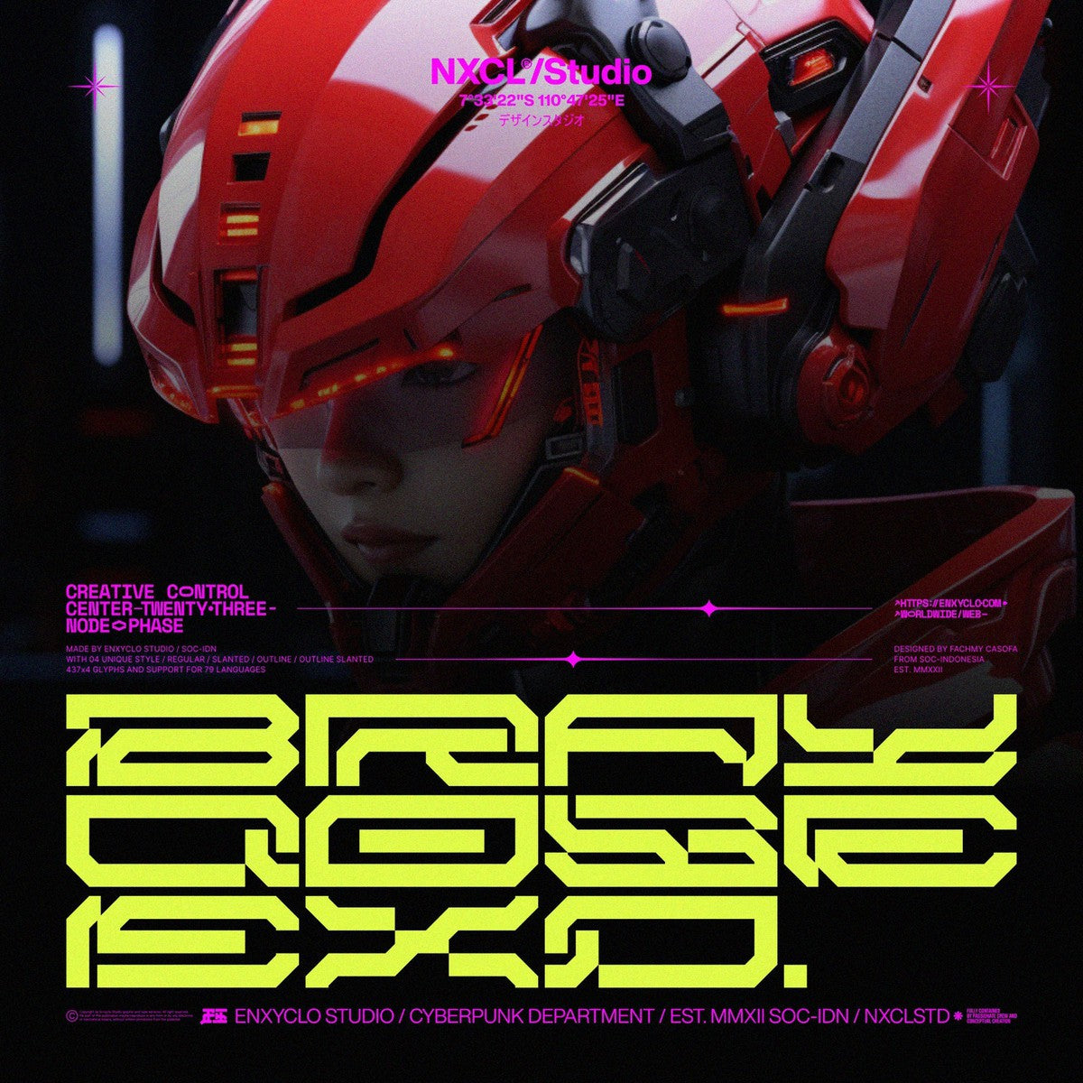 NCL BRAYQOSE EXPANDED - Cyberpunk Futuristic Font