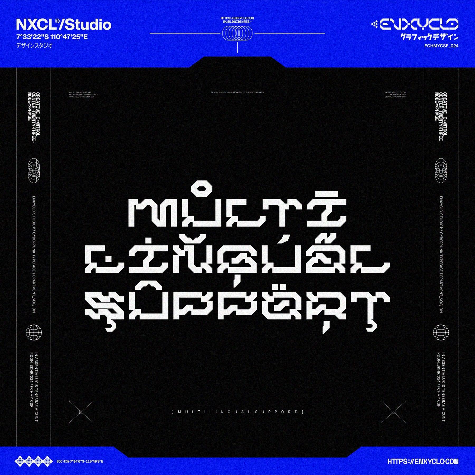 NCL GRAXEBEOSA - Cyberpunk Futuristic Techno Mecha Font