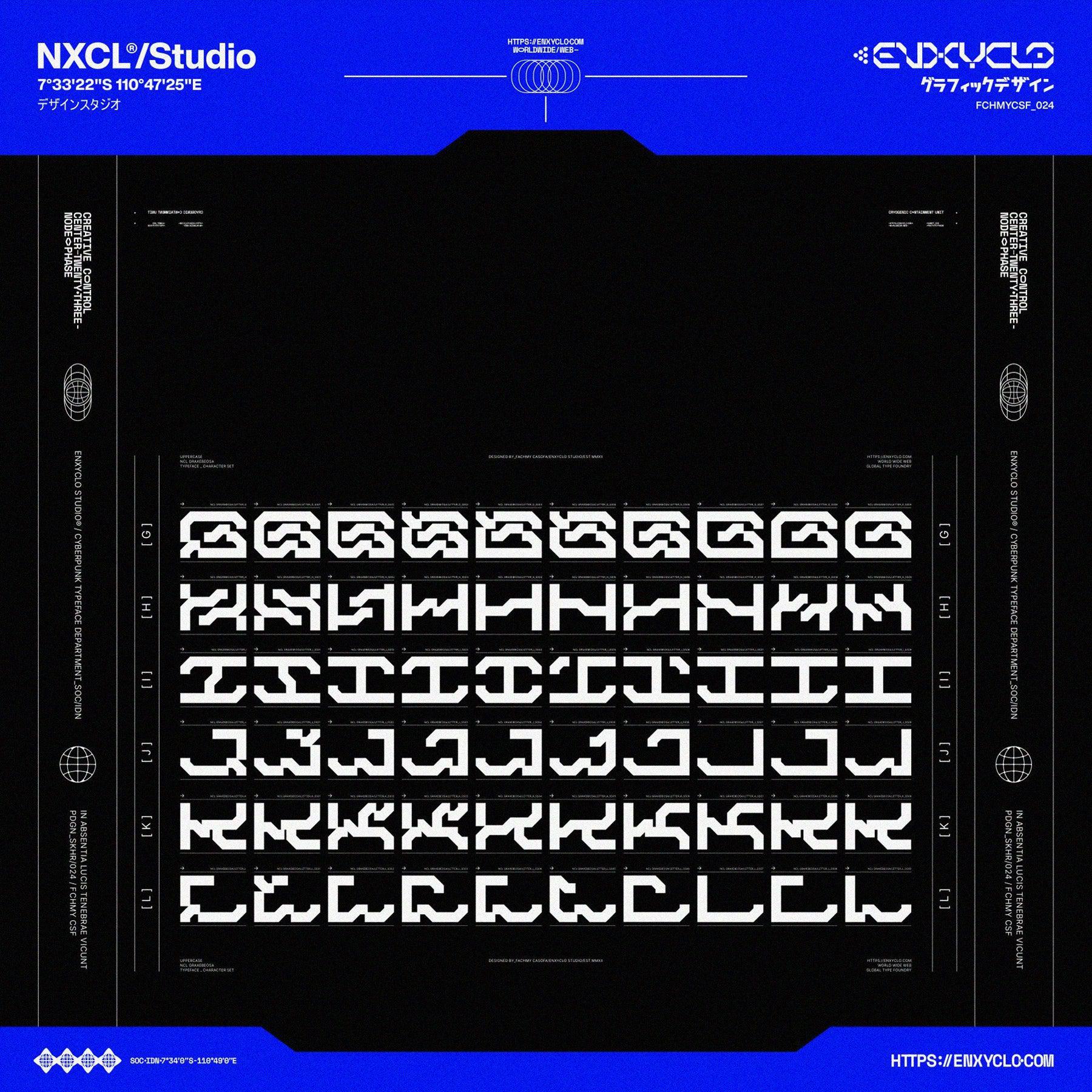 NCL GRAXEBEOSA - Cyberpunk Futuristic Techno Mecha Font