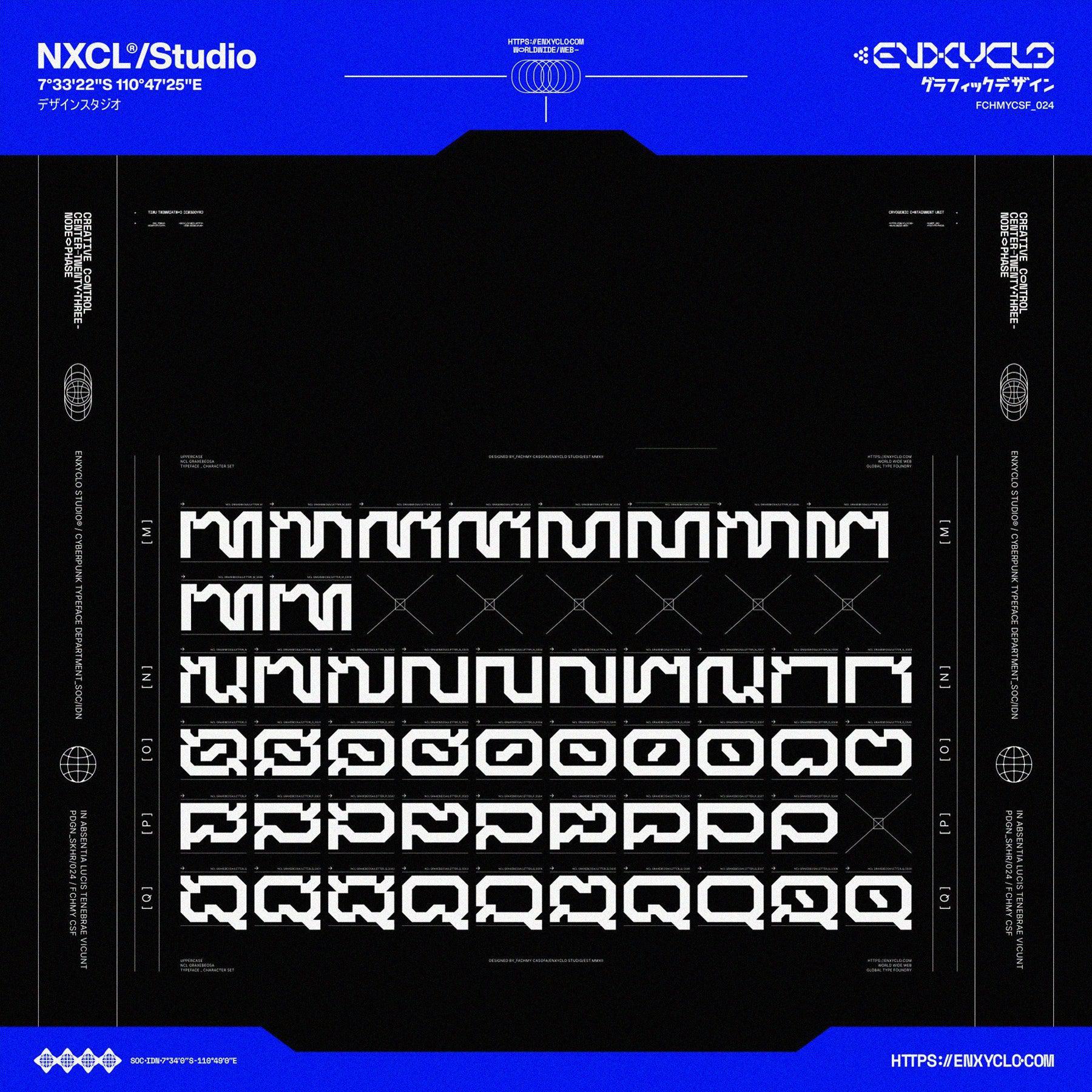 NCL GRAXEBEOSA - Cyberpunk Futuristic Techno Mecha Font