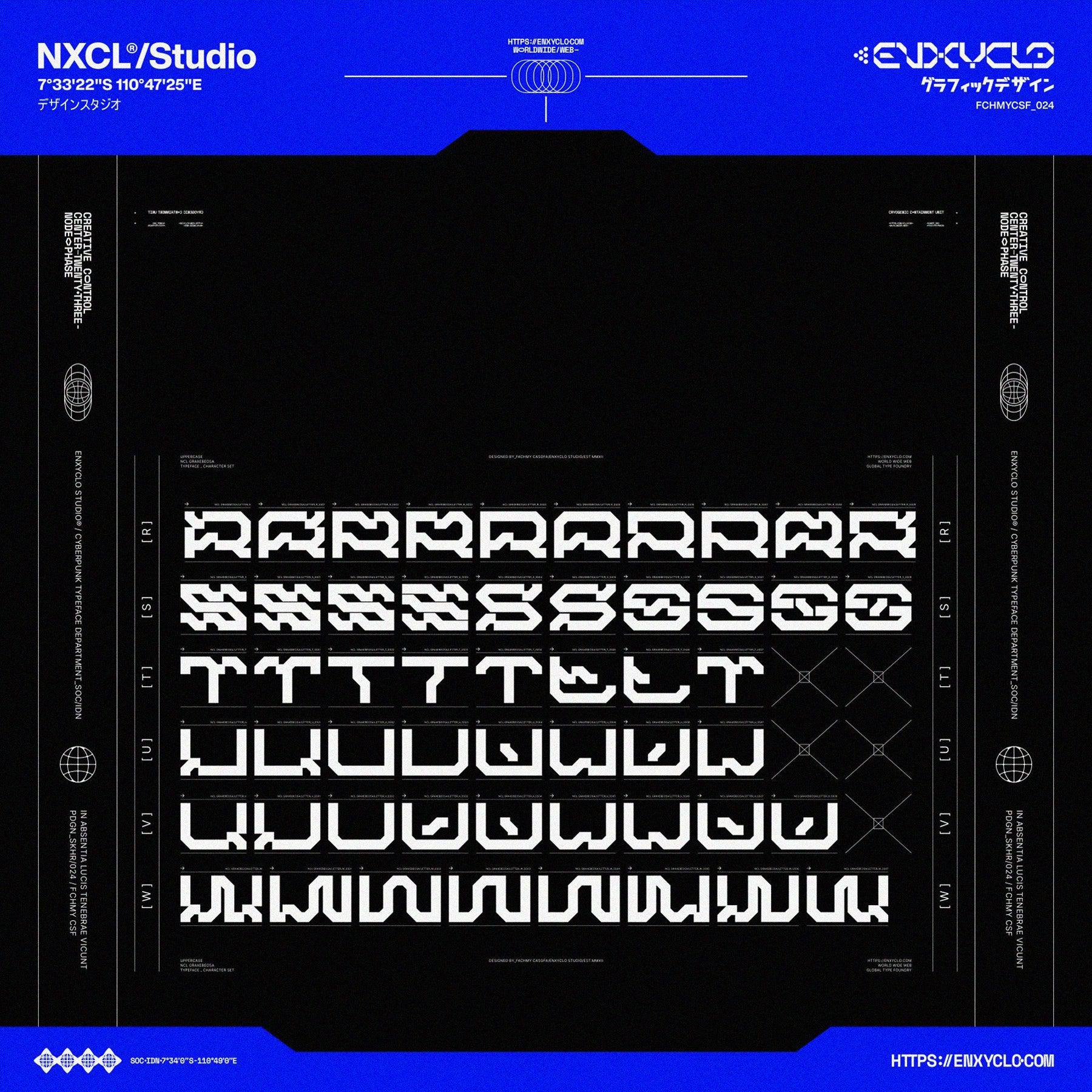 NCL GRAXEBEOSA - Cyberpunk Futuristic Techno Mecha Font