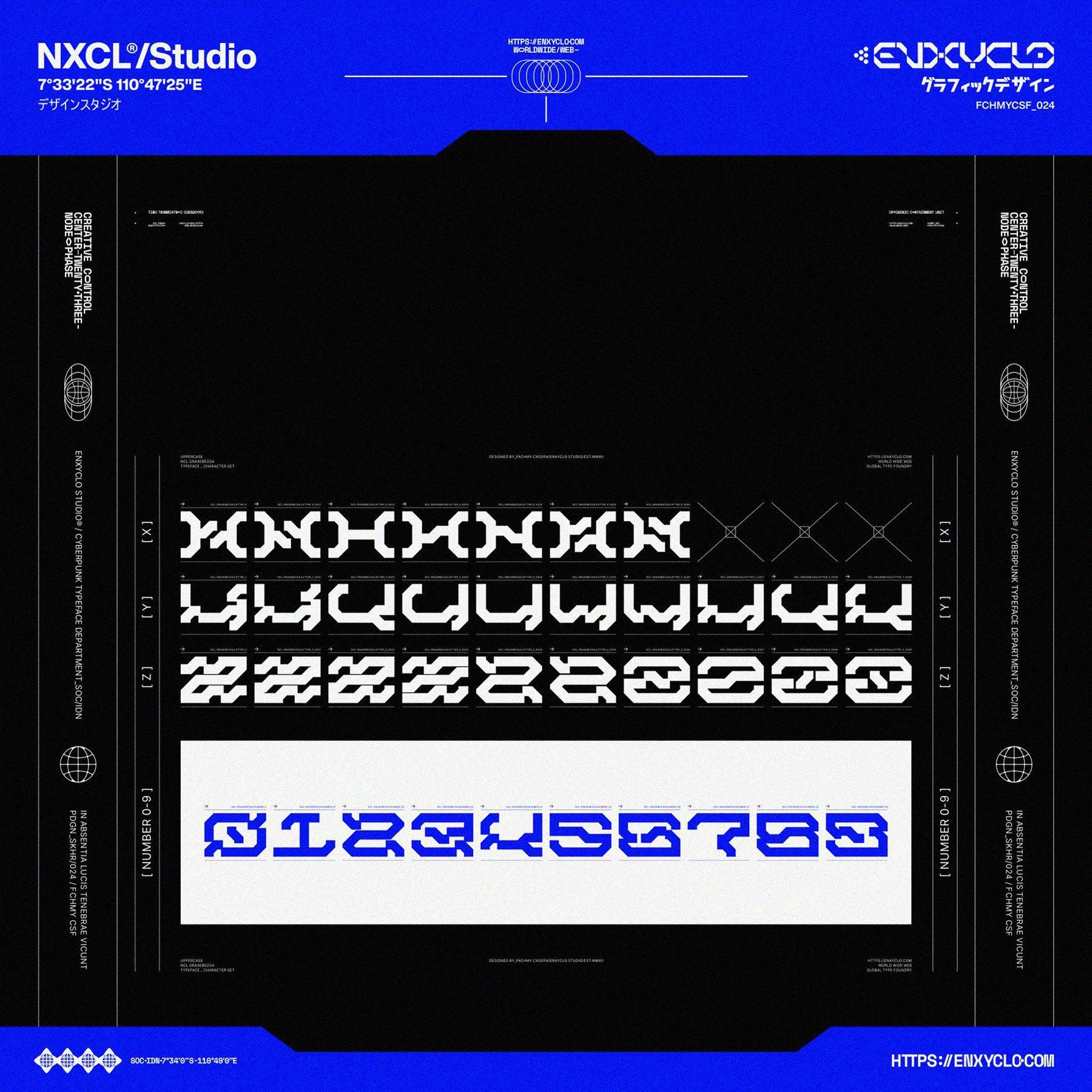 NCL GRAXEBEOSA - Cyberpunk Futuristic Techno Mecha Font