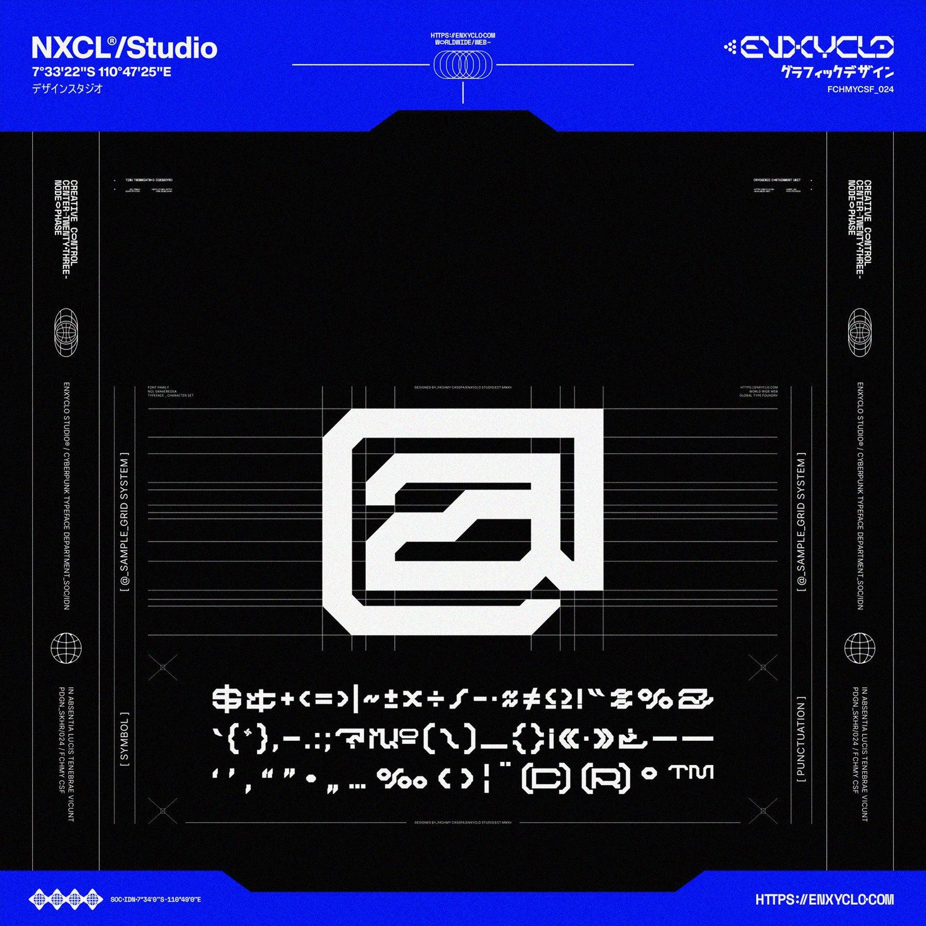 NCL GRAXEBEOSA - Cyberpunk Futuristic Techno Mecha Font