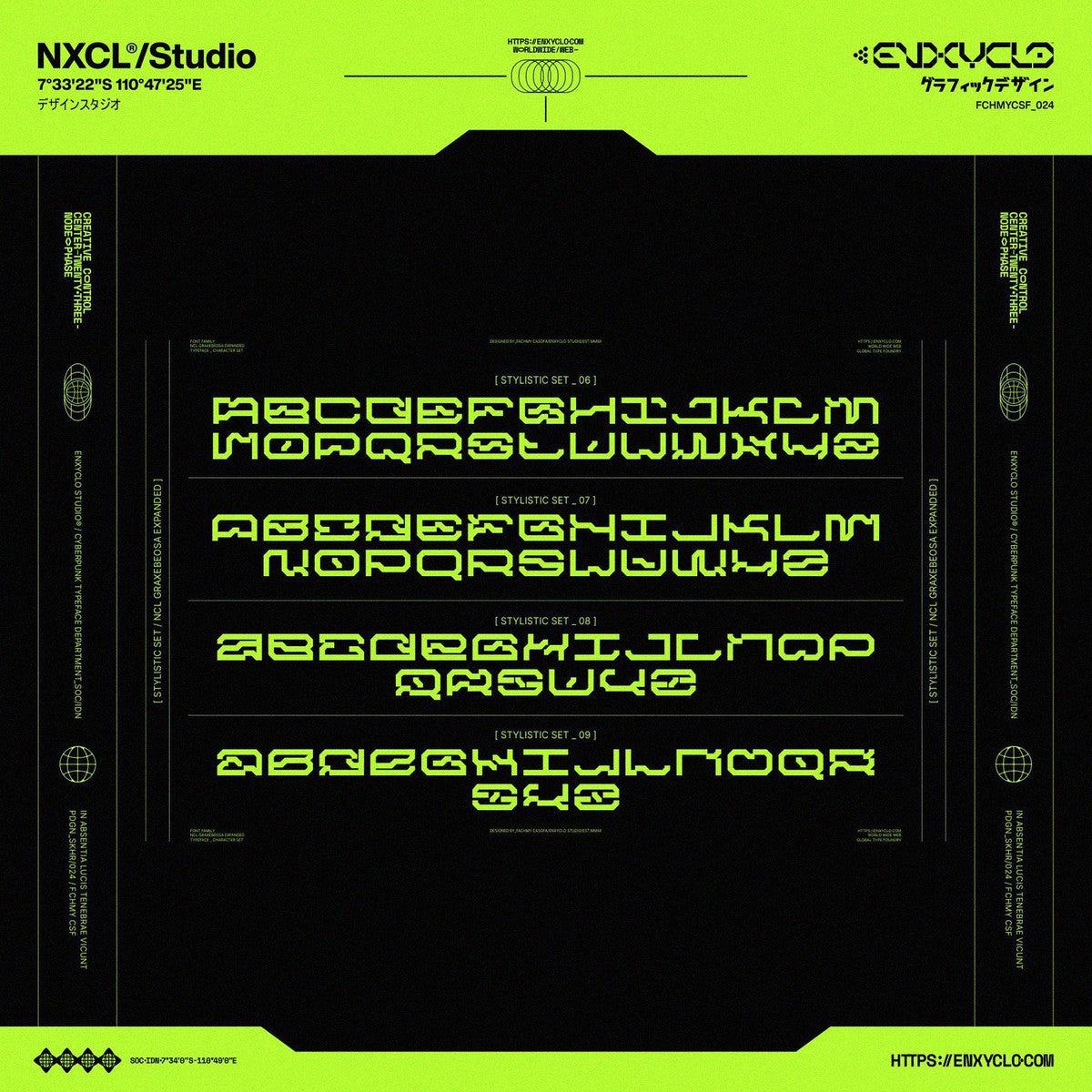 NCL Graxebeosa Expanded - Cyberpunk Futuristic Techno Mecha Font