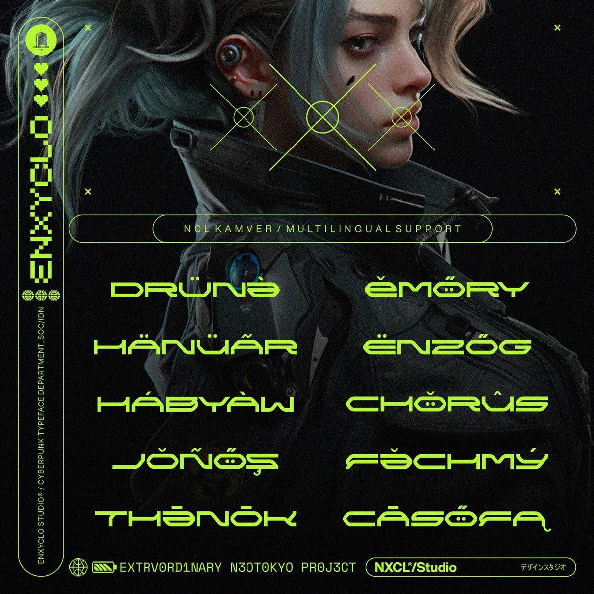 NCL Kamver - Futuristic Cyberpunk Space Techno Font