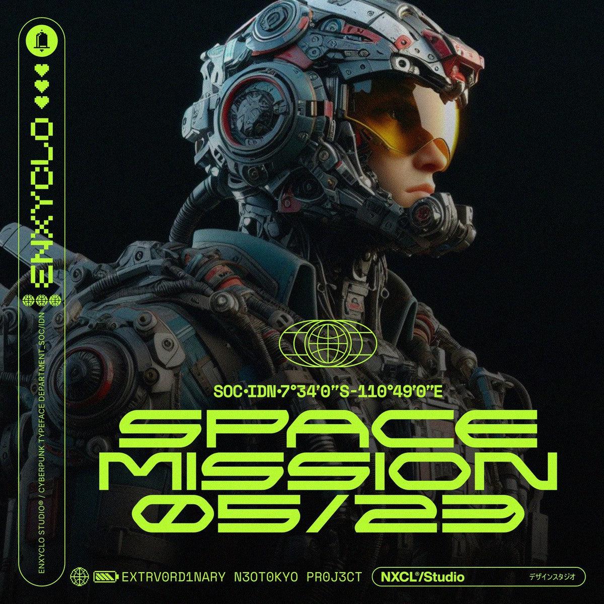 NCL Kamver - Futuristic Cyberpunk Space Techno Font