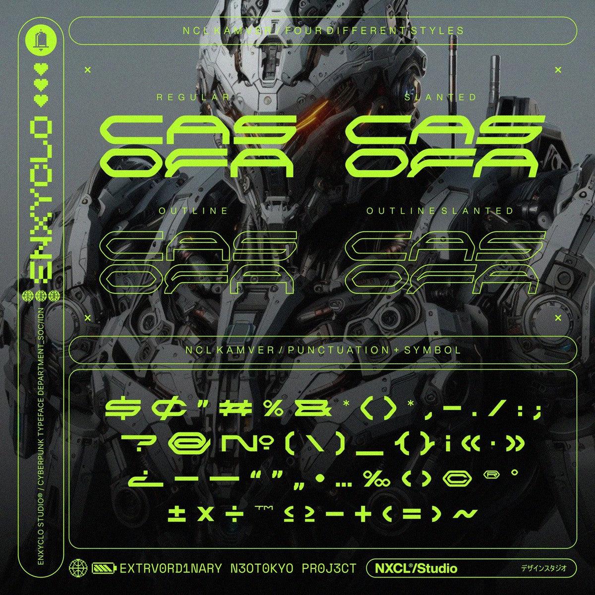 NCL Kamver - Futuristic Cyberpunk Space Techno Font