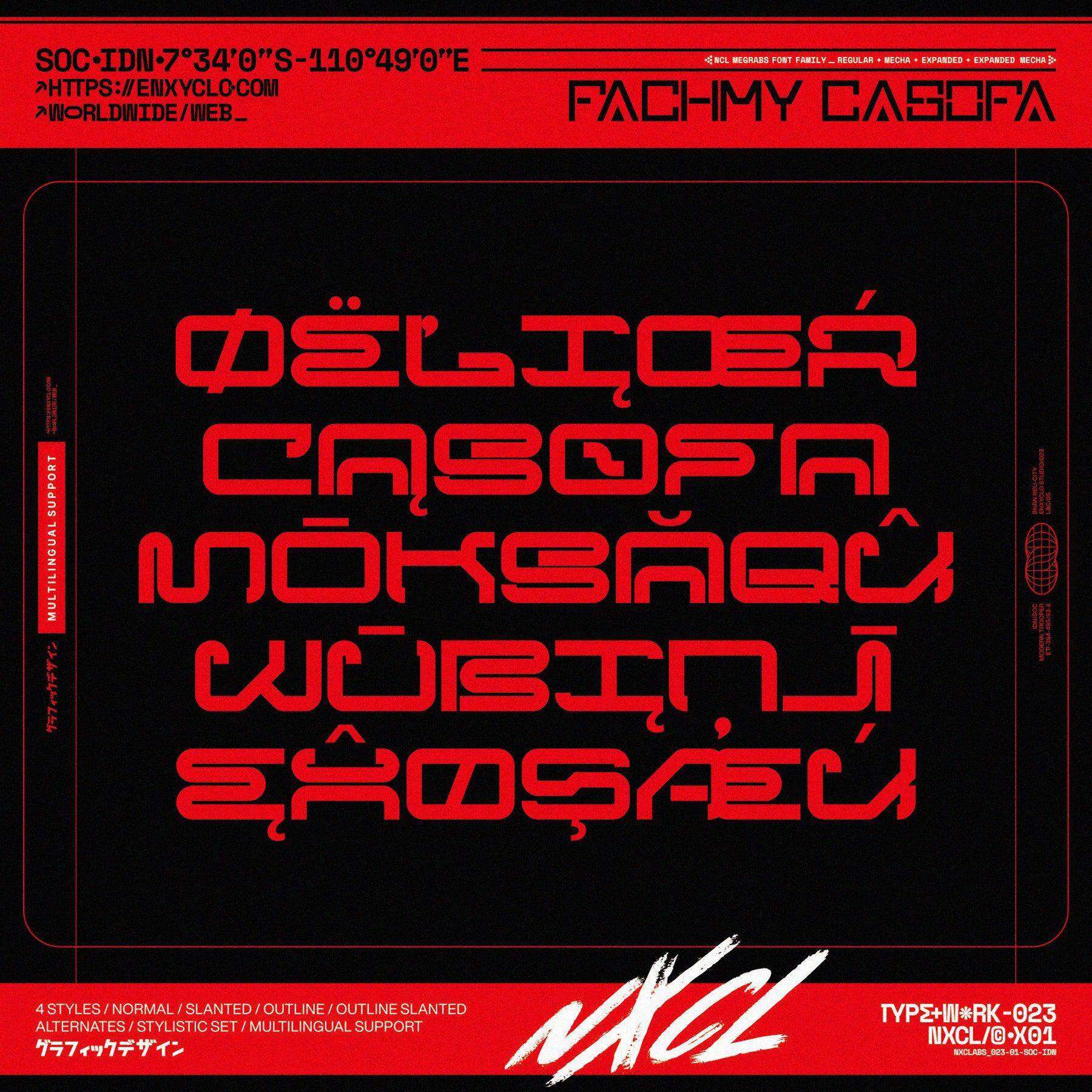 NCL Megrabs - Industrial Brutalism Futuristic Font