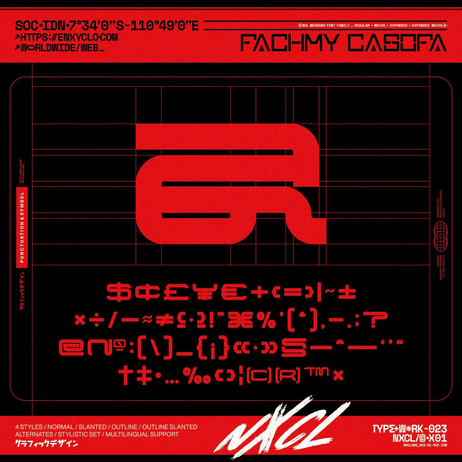 NCL Megrabs - Industrial Brutalism Futuristic Font