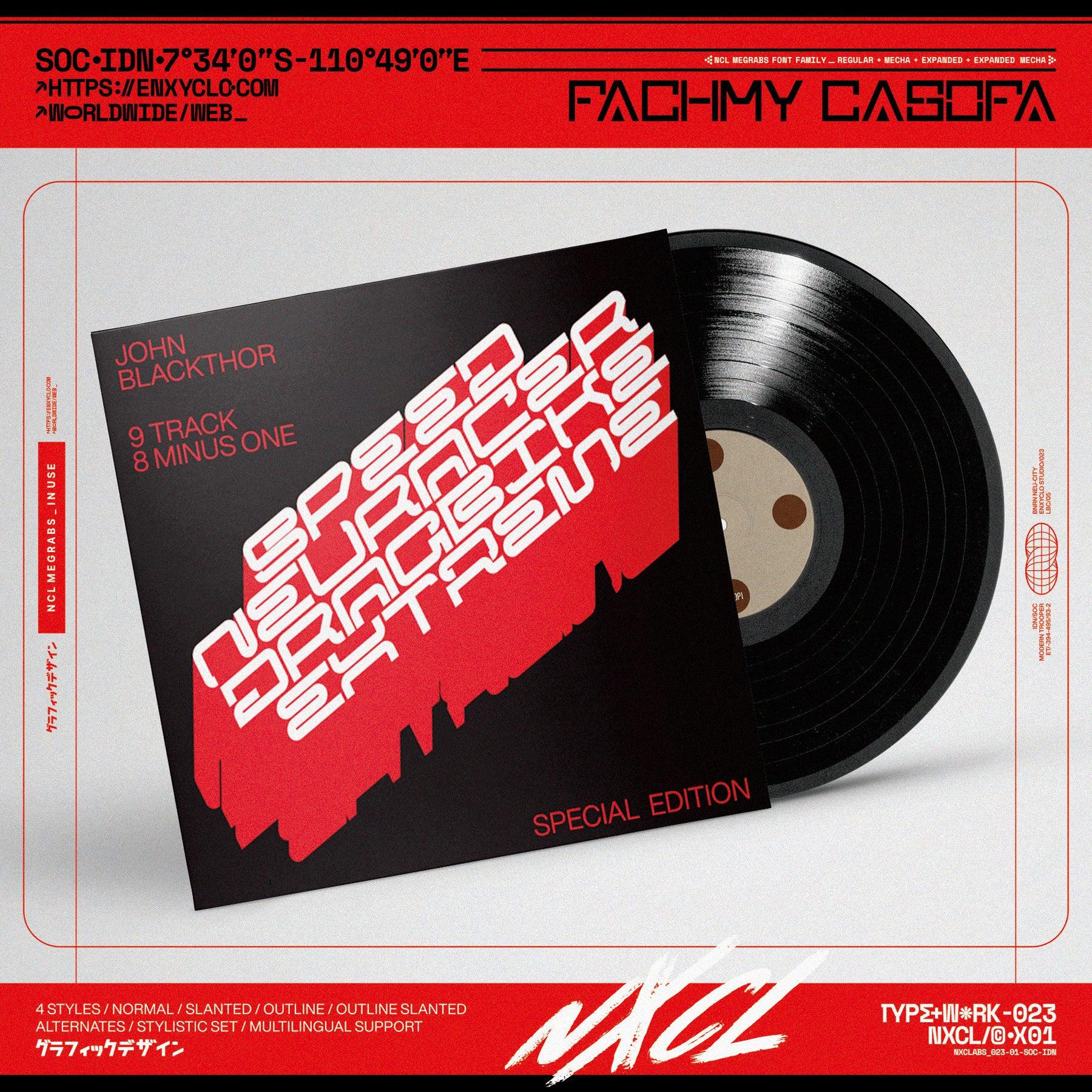 NCL Megrabs - Industrial Brutalism Futuristic Font