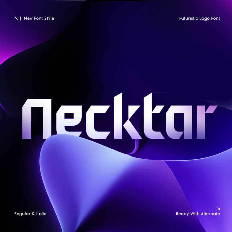 Necktar – Futuristic Logo Font by Dareco Studio, preview 1