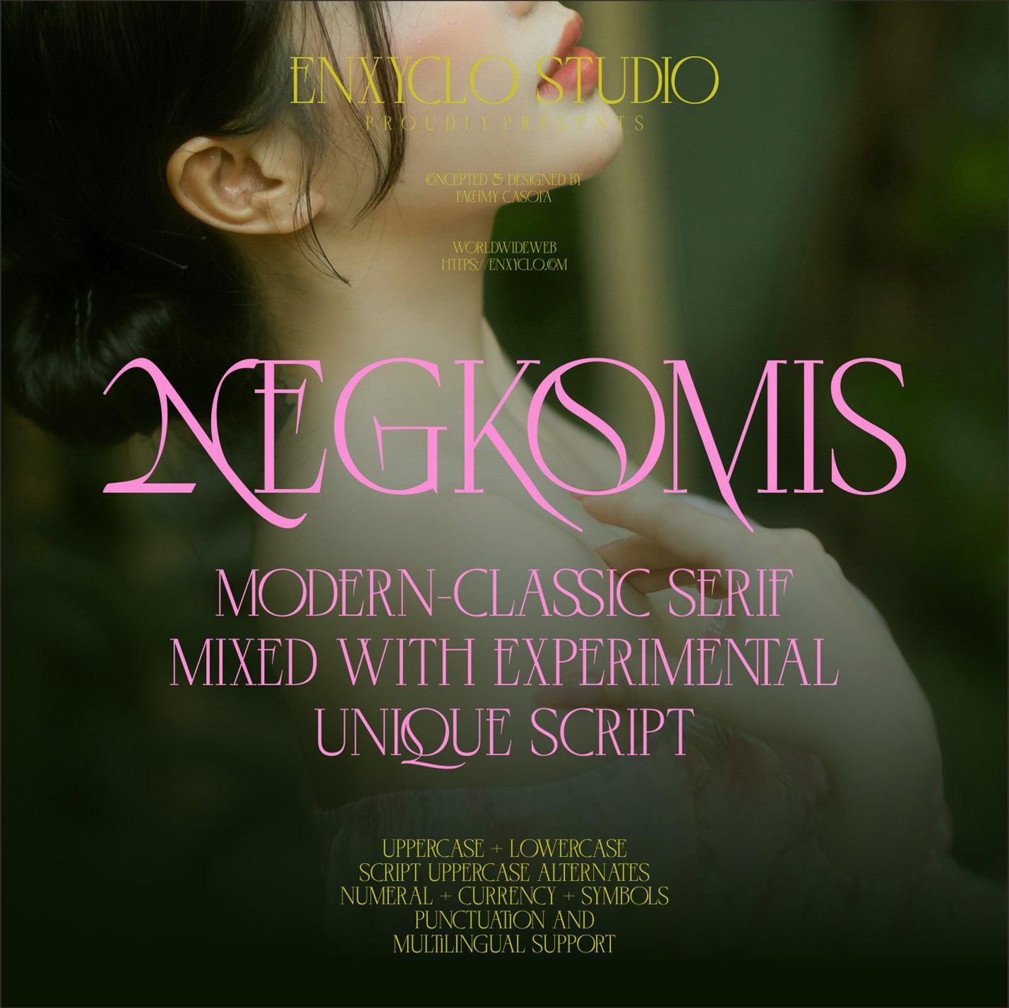 Negkomis - Ligature Serif Mixed with Experimental Script