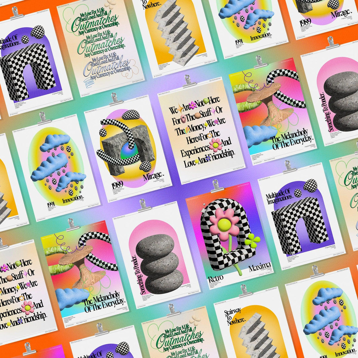 Neo 3D Postmodern Elements by angelainthefields