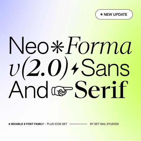 Neo Forma v2.0 8 Font Set + Icons