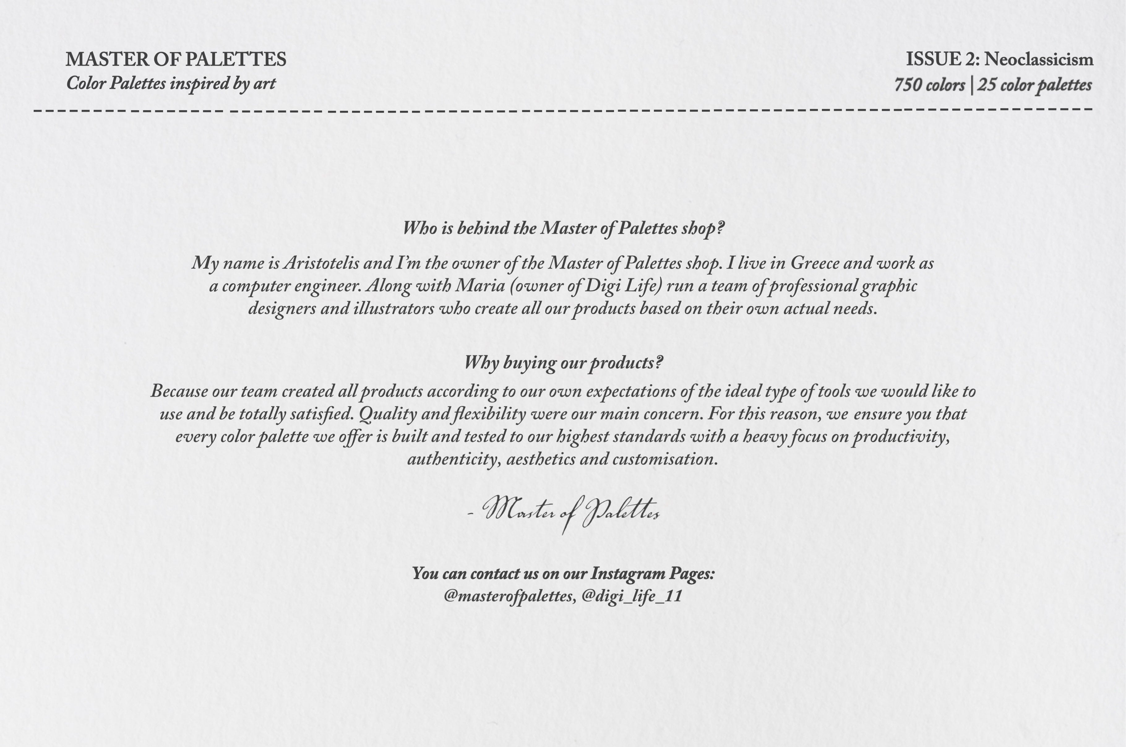 Neoclassicism Procreate Color Palettes