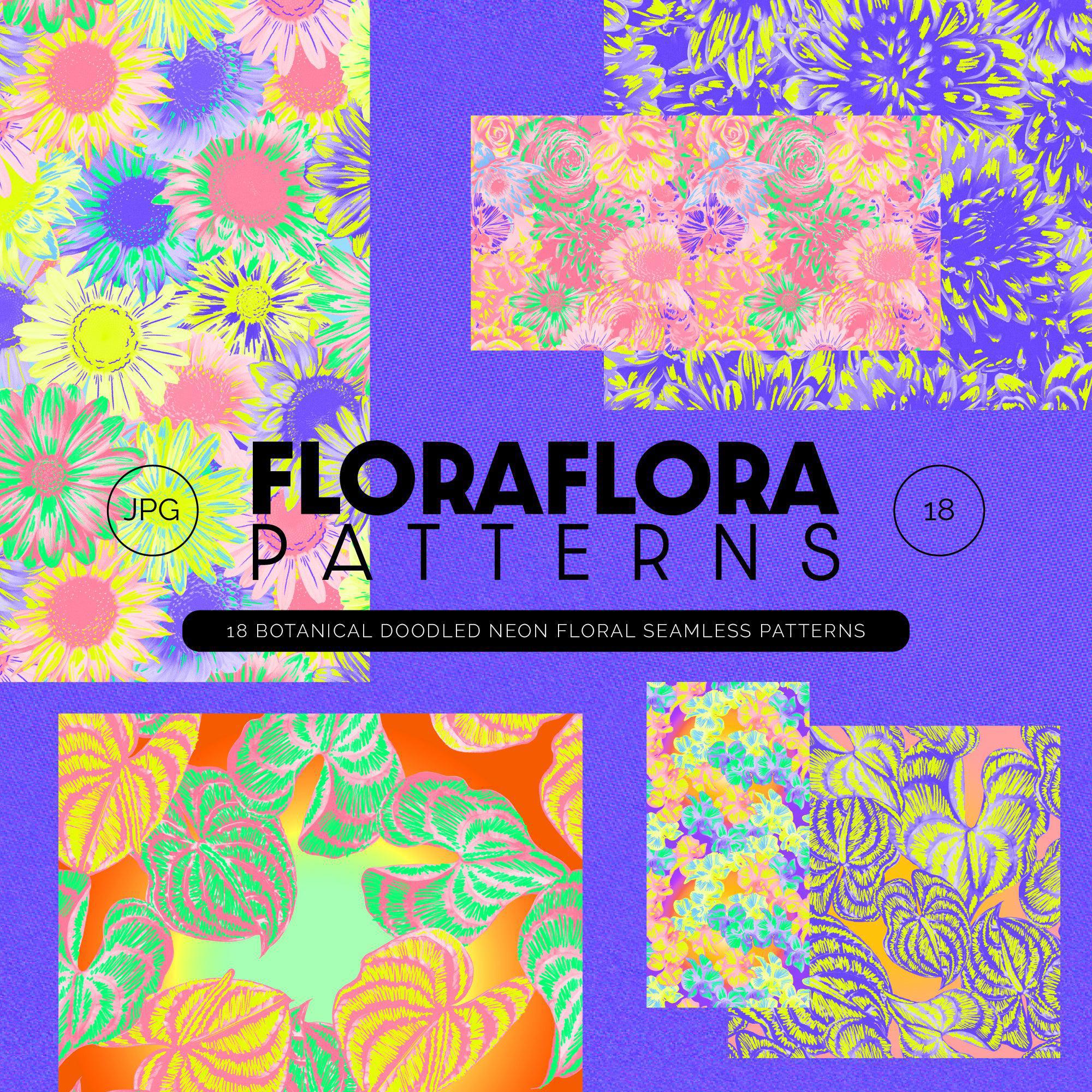 Neon Floral Maximalist Patterns