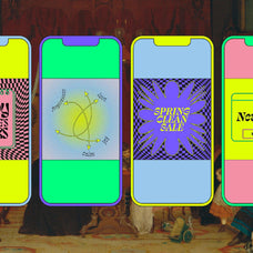 Neon Monoline Vector Objects Set