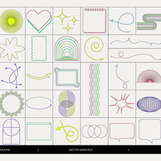Neon Monoline Vector Objects Set