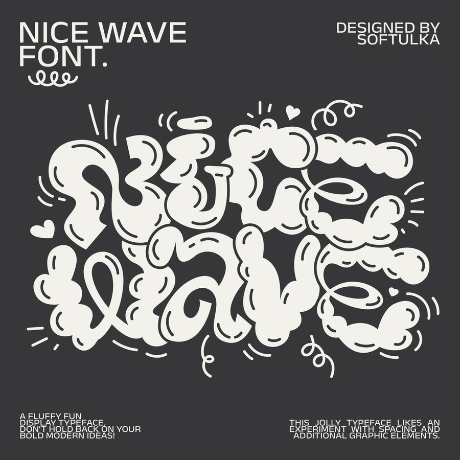 Nice Wave Font - Fun Display Typeface by Softulka