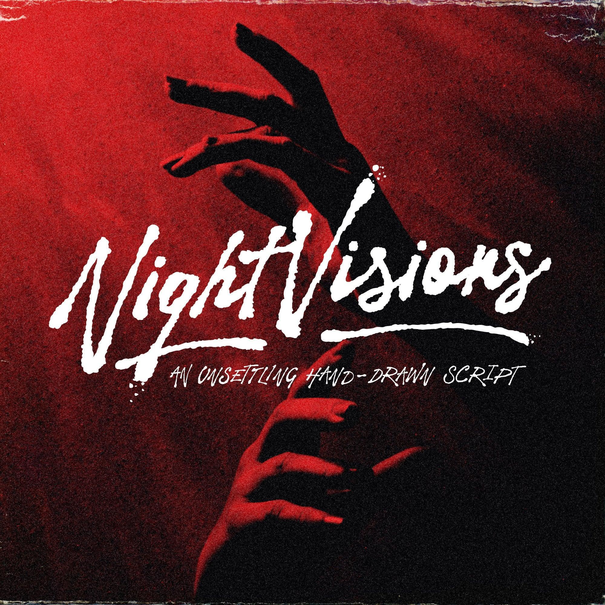 Night Visions: An Unsettling Hand-Drawn Brush Script Font