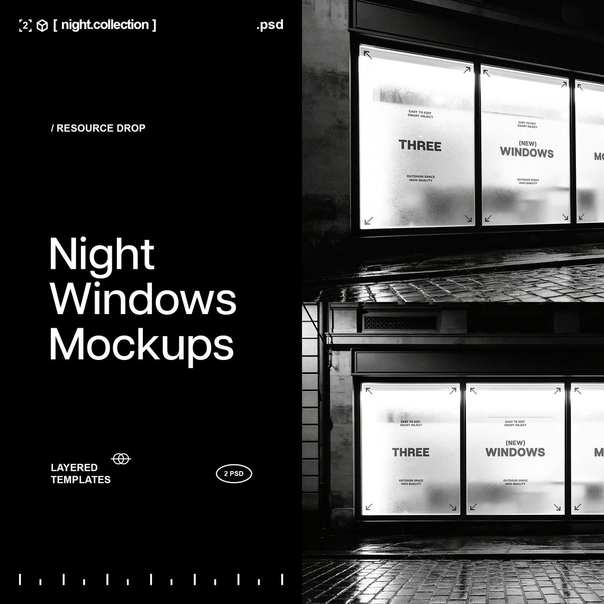 Night Windows Mockup by Pixelbuddha