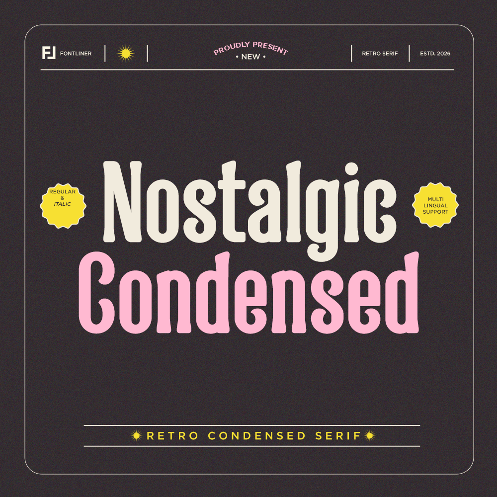 Nostalgic Condensed – Retro Serif Font by Fontliner, preview 1