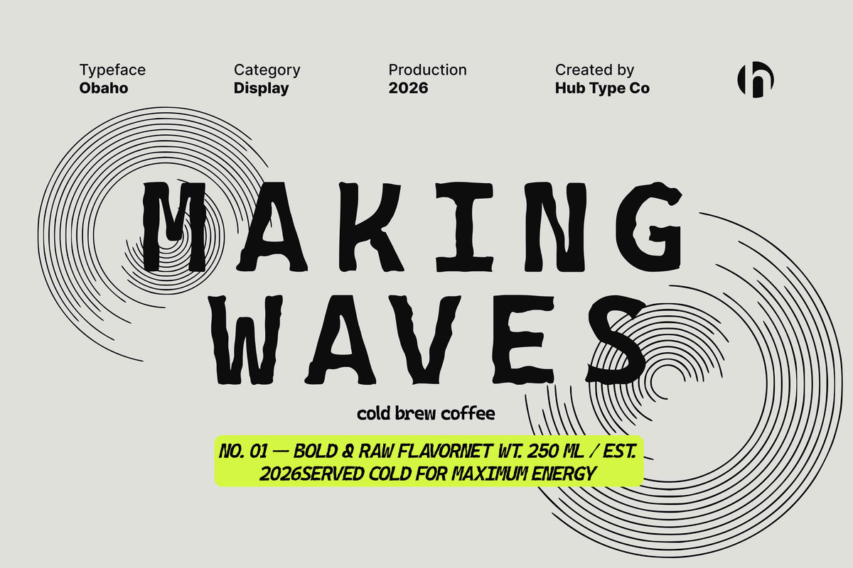 Obaho — Bold & Hand-Crafted Display Typeface by Hub Type Co, preview 5