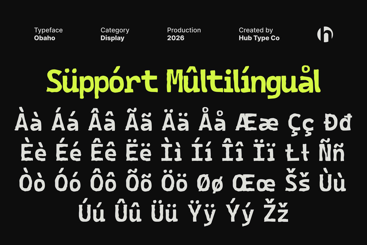 Obaho — Bold & Hand-Crafted Display Typeface by Hub Type Co, preview 8