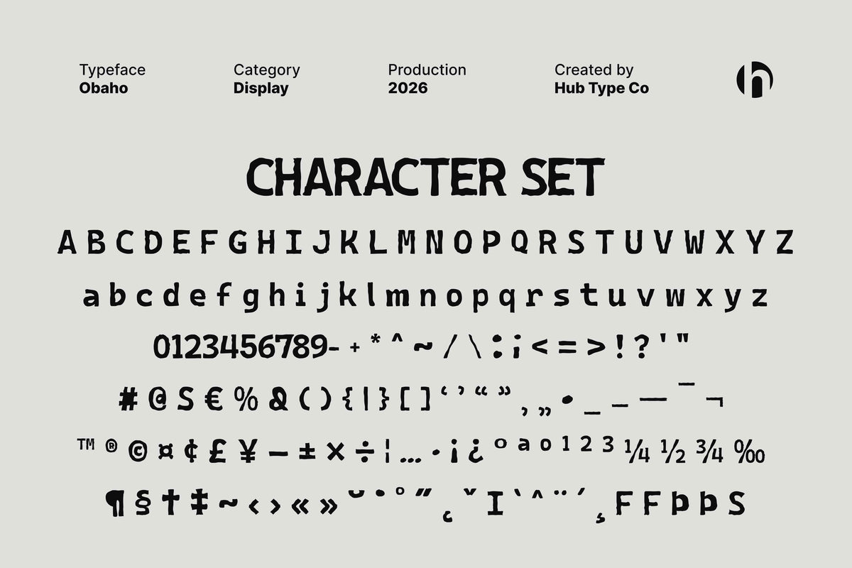 Obaho — Bold & Hand-Crafted Display Typeface by Hub Type Co, preview 9
