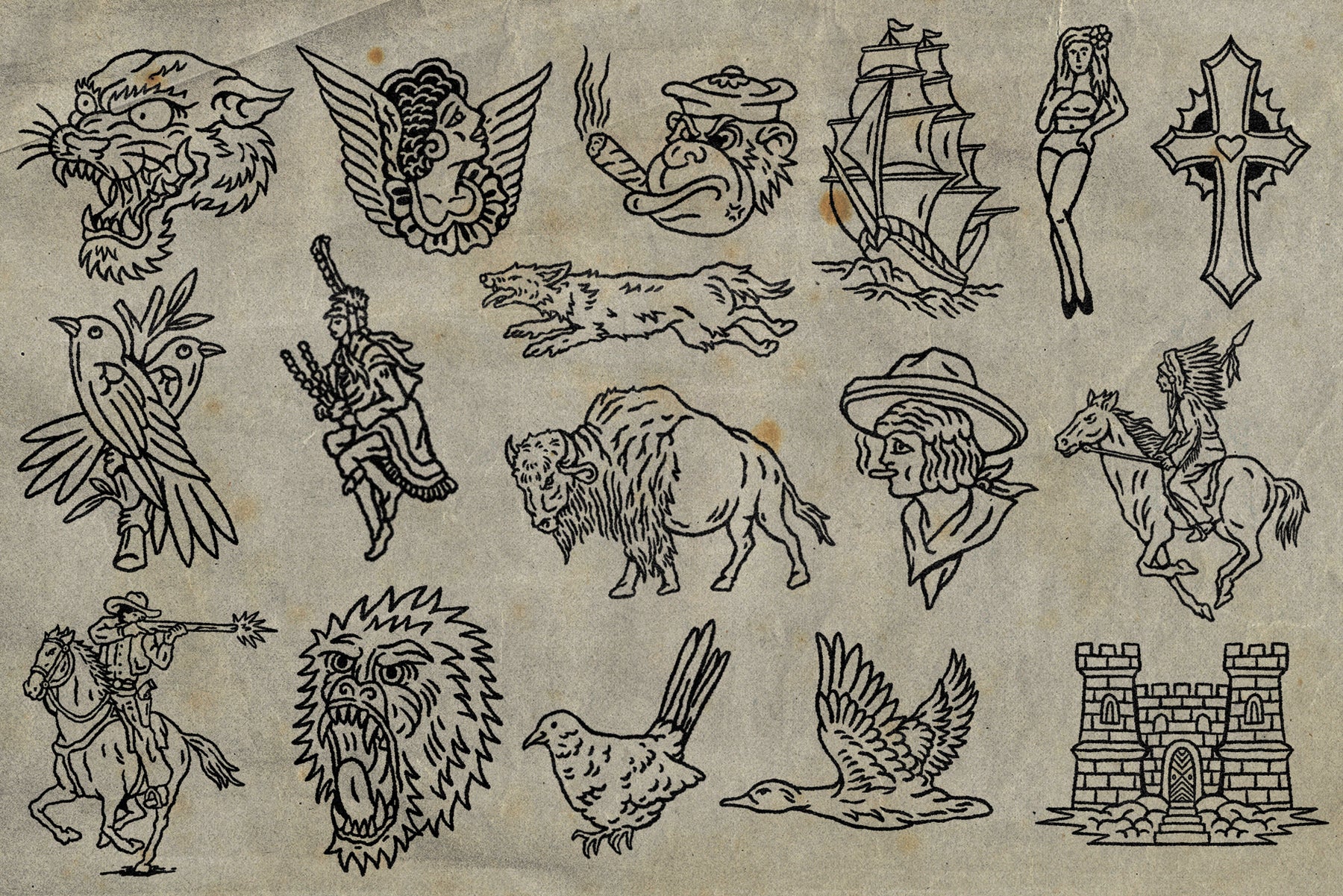 Old School Flash Tattoo by AROKA TRUE INDEPENDENT STUDIO