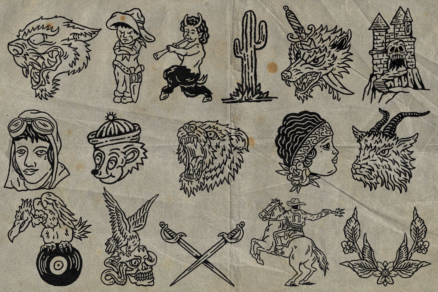 Old School Flash Tattoo by AROKA TRUE INDEPENDENT STUDIO