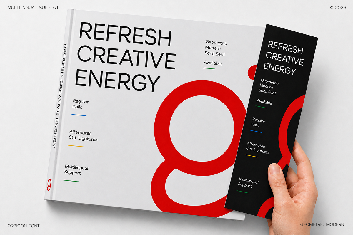 Orbigon - Geometric Corporate Sans Serif Font by Ragamkata Studio, preview 3