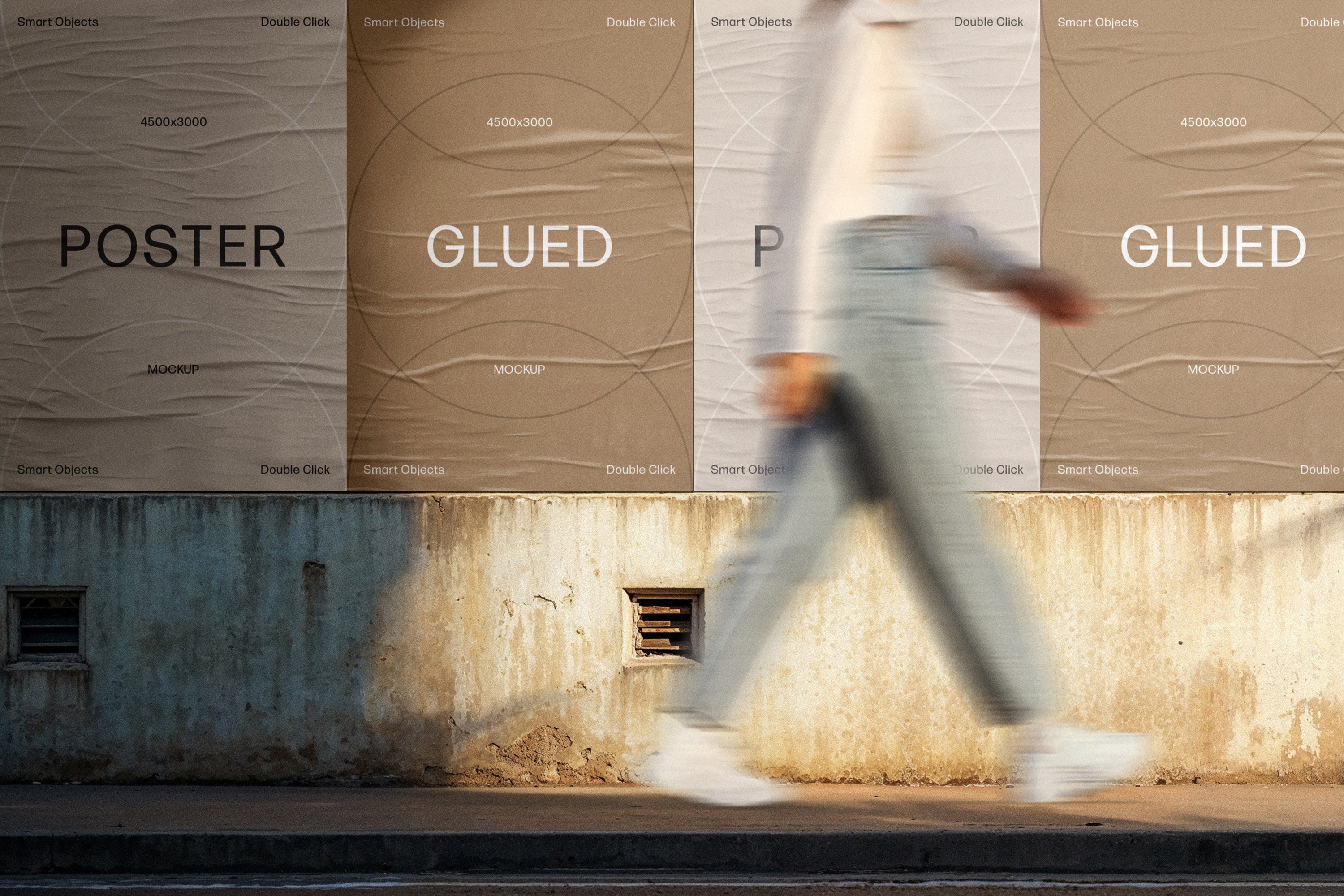 Outdoor Glued Posters Mockup