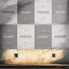 Outdoor Glued Posters Mockup