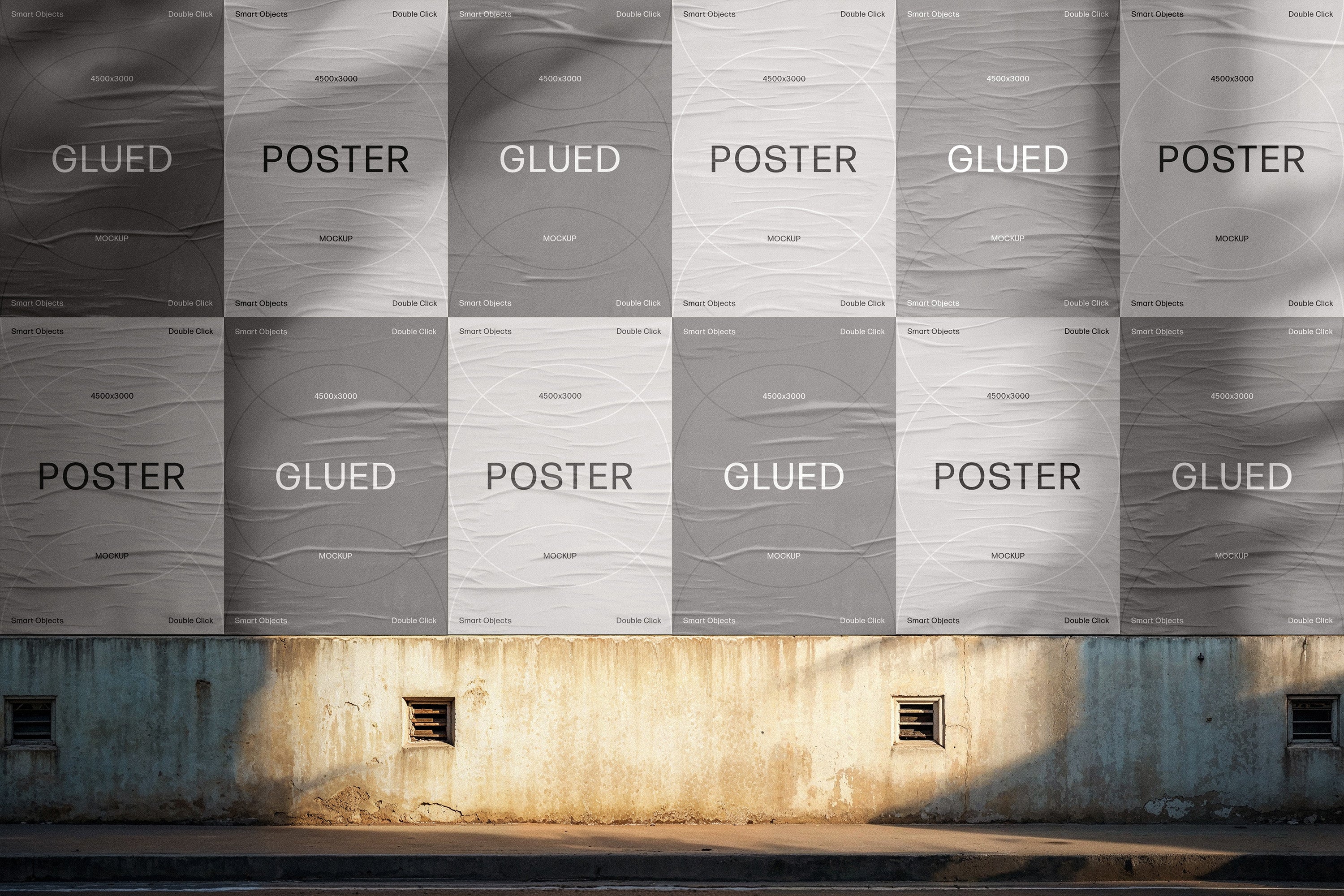 Outdoor Glued Posters Mockup