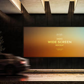 Outdoor Wide Screen Billboard Mockup