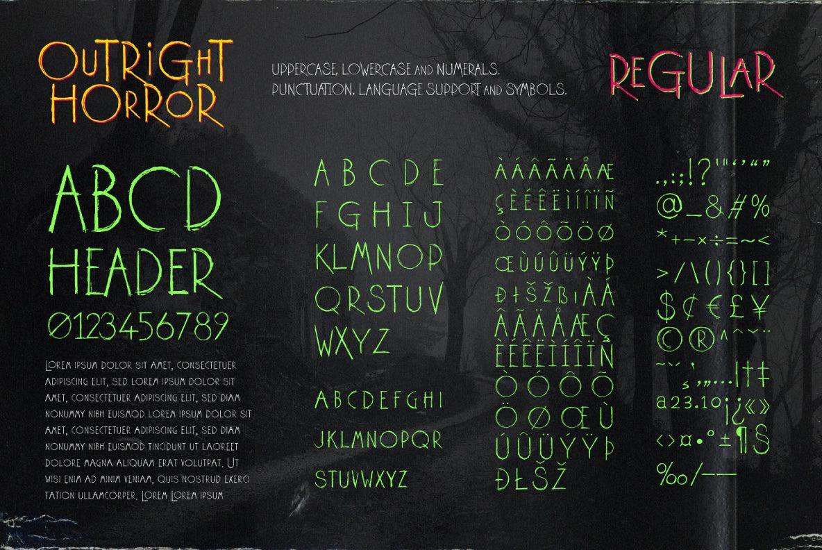 Outright Horror: Hand-drawn Halloween Font