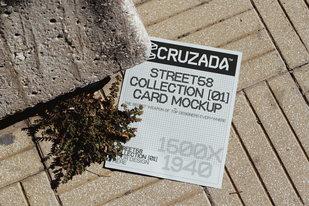 Poster On Cobblestones Mockup