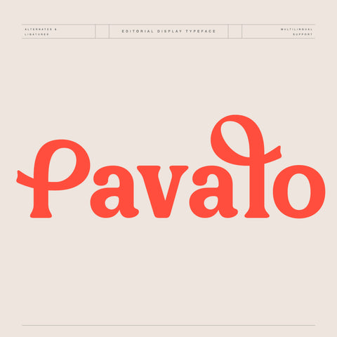 Pavalo Editorial Display Typeface Font